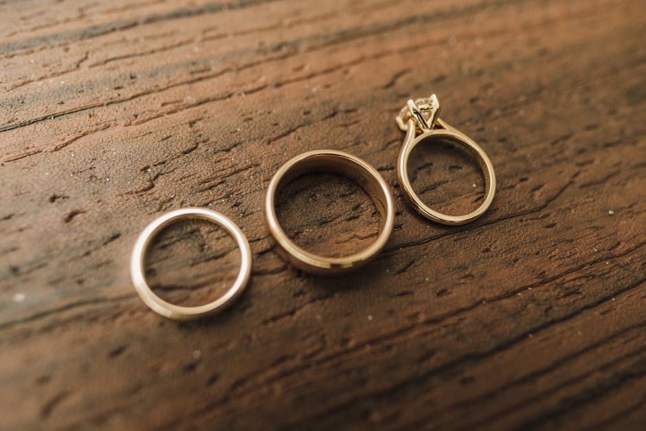 Close up of beautiful wedding rings
